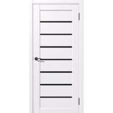 Дверь межкомнатная Дубрава Сибирь Рада ЛИНИЯ Ясень белый, стекло черное